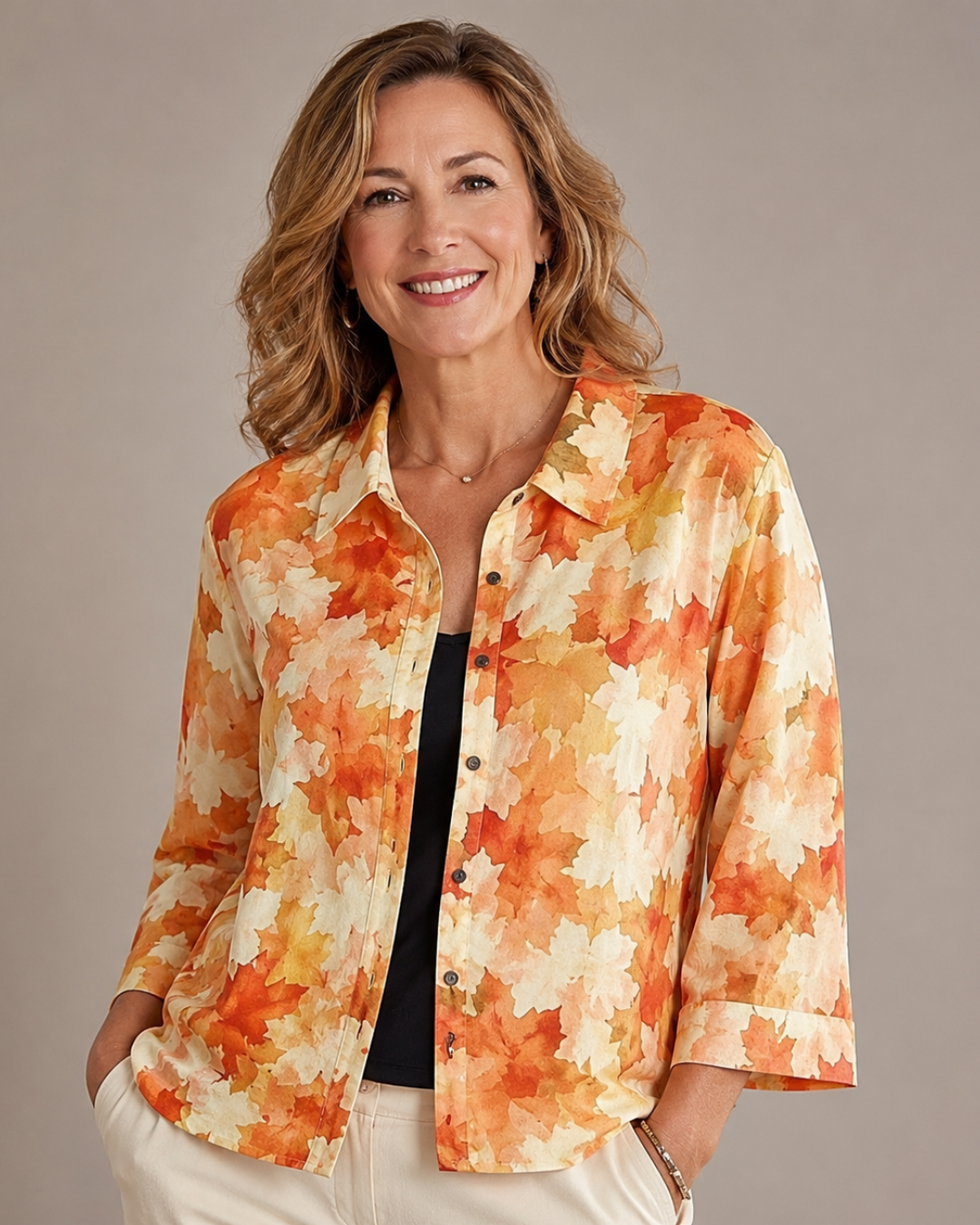 LAURENTINE | Blusa de Hojas en Acuarela