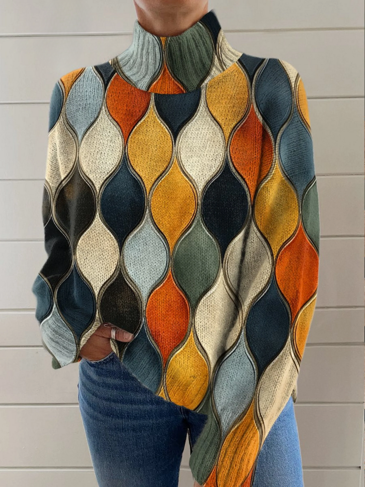 SONIA | Jersey Statement de Cuello Semialto