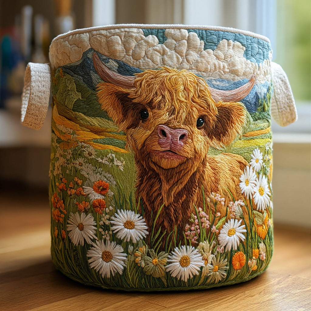 FIONA | Cesta de la Ropa Flores de las Tierras Altas