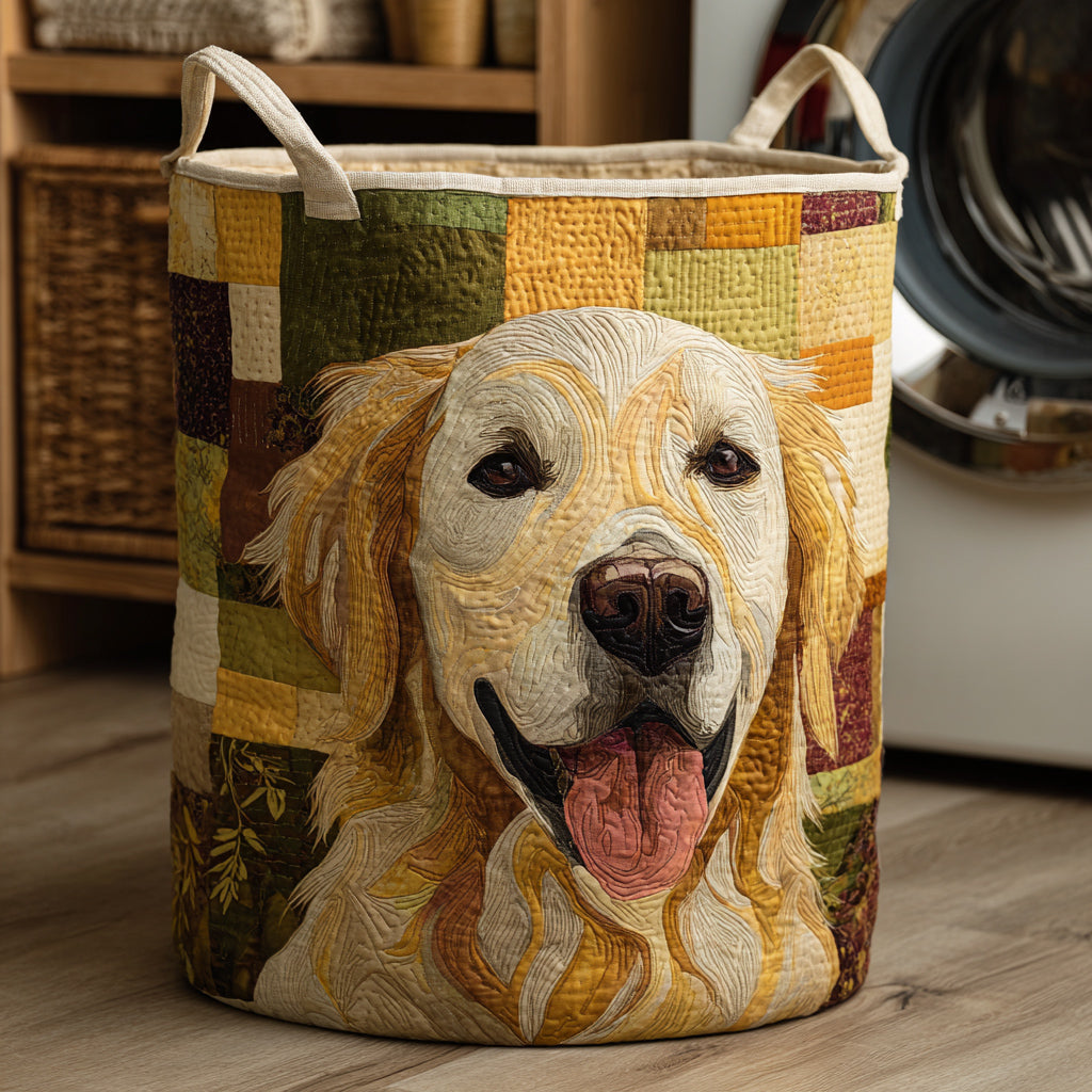 GOLDIE | Cesta de la Ropa Golden Retriever Feliz