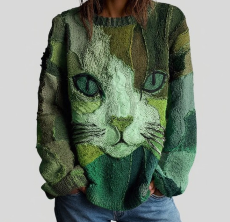 ZAIRA | Top Statement Estampado de Gato Artístico