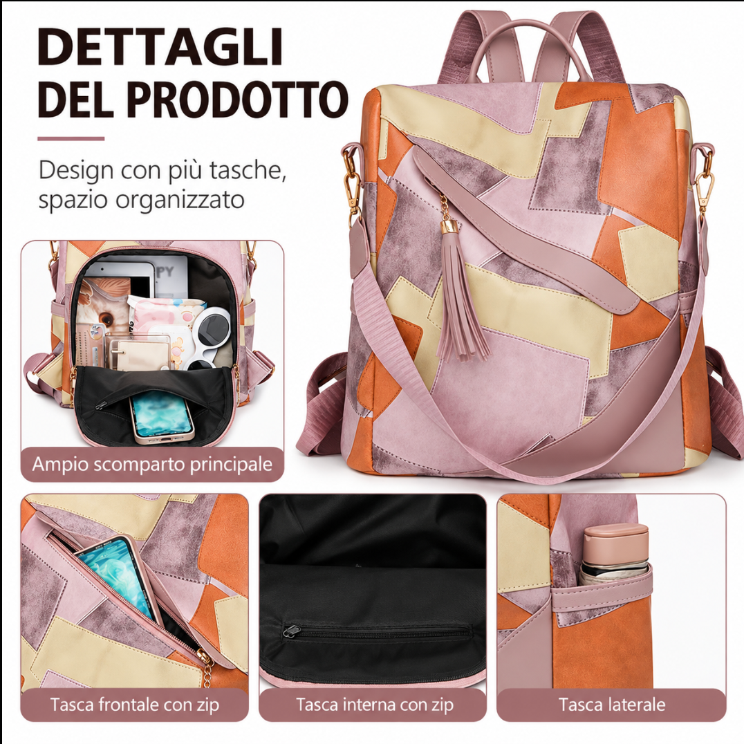 MARZIA | Mochila Antirrobo de Cuadros