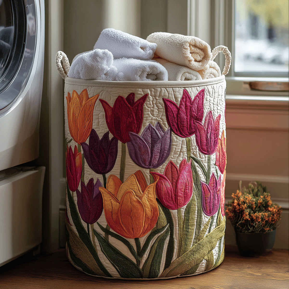 LILY | Cesta de la Ropa Alegría de Tulipanes