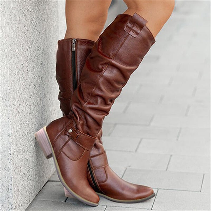 NAOMI | Botas altas planas de ante