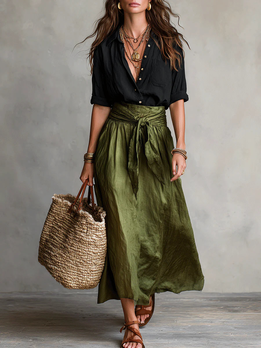 MARTINA | Vestido maxi de un hombro elegante y fluido