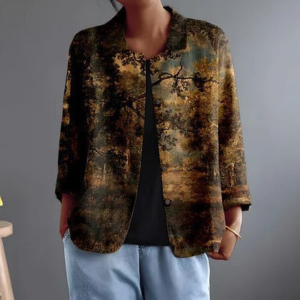 FIORENZA | Blusa de Paisaje Pintado
