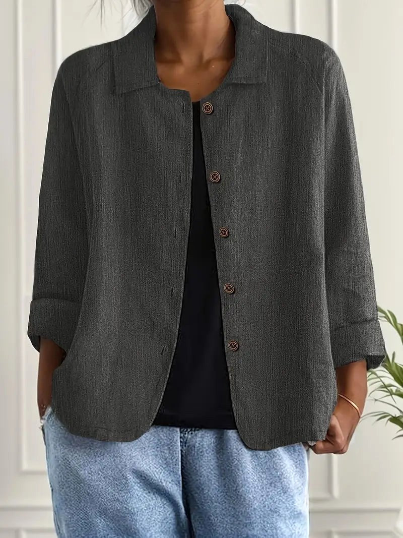 ZELINA | Blusa Arrugada Antracita