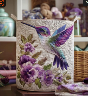 EVIE | Cesta de la Ropa Colibrí en Flor