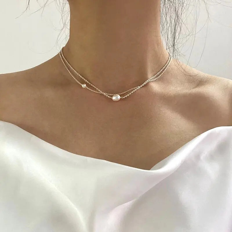 CLARISA | Collar Clásico con Perlas de Agua Dulce