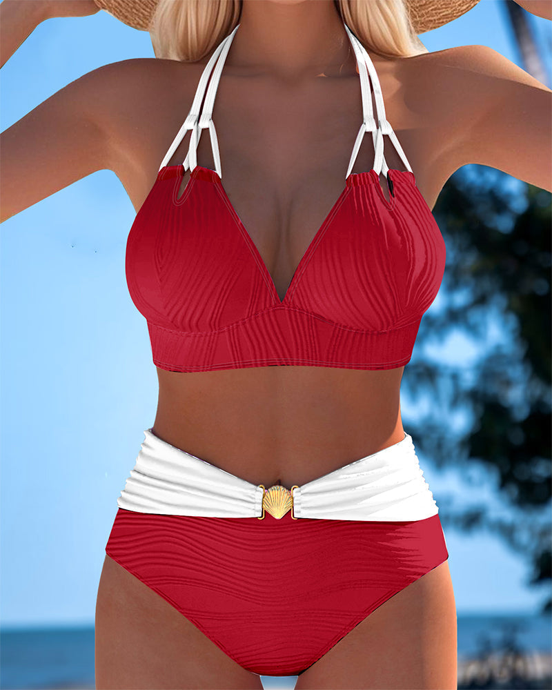 LILY | Traje de baño con tirantes en contraste