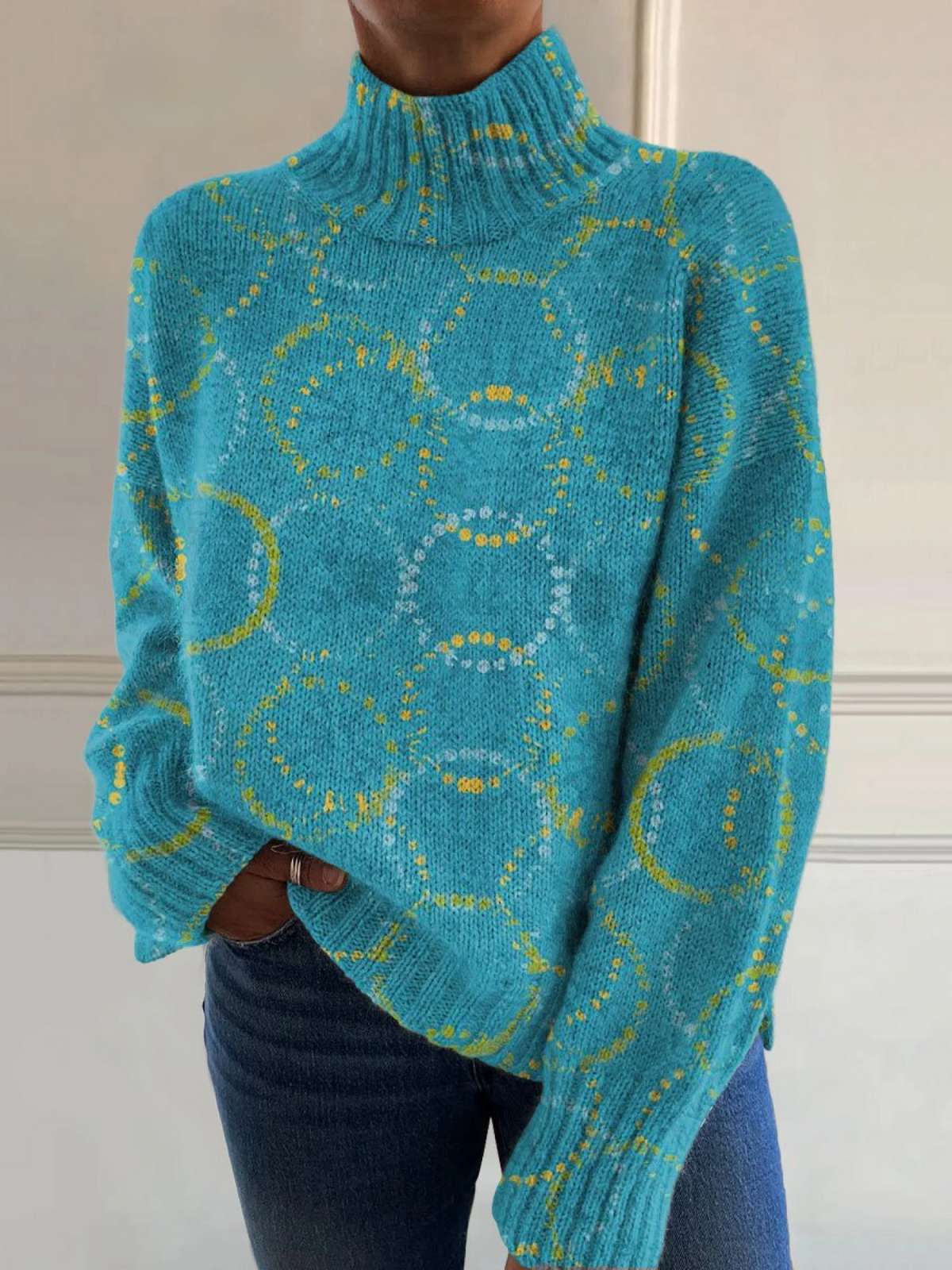 ELSA | Jersey de Cuello Alto Estampado
