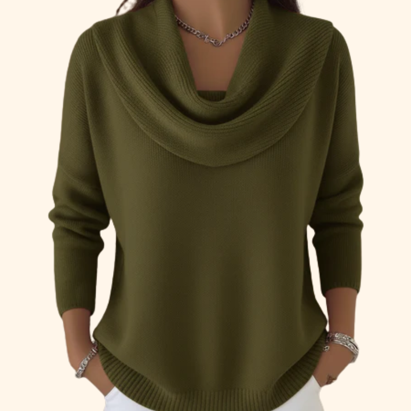BARBARA | Jersey de Cuello Cisne Drapeado