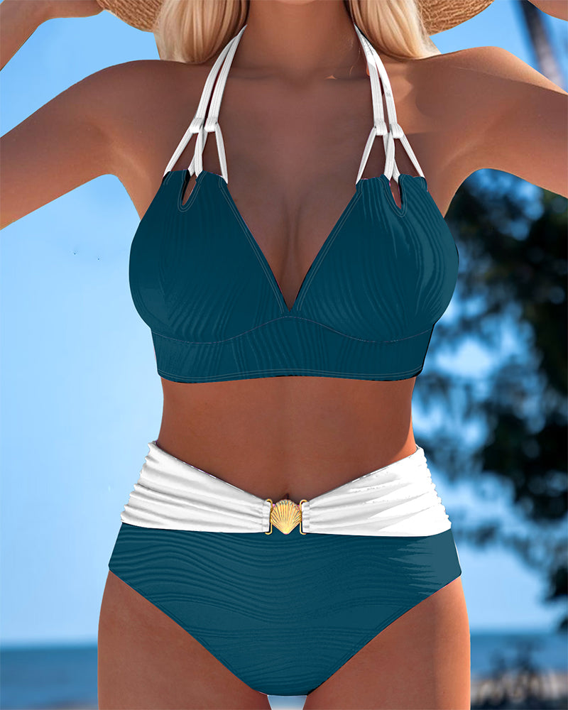 LILY | Traje de baño con tirantes en contraste
