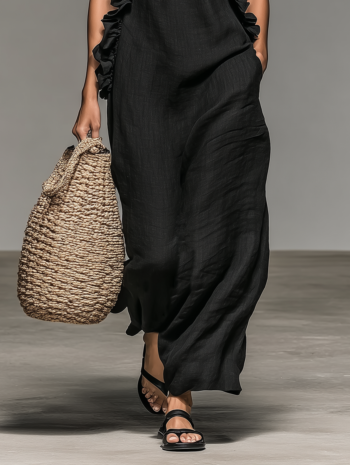 LUA | Vestido maxi con bolsillos.