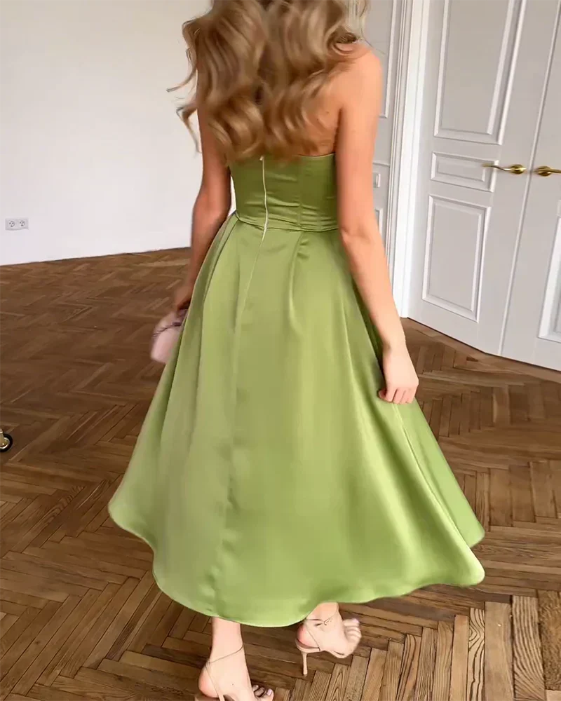 LIORA | Vestido Midi Elegante Sin Tirantes