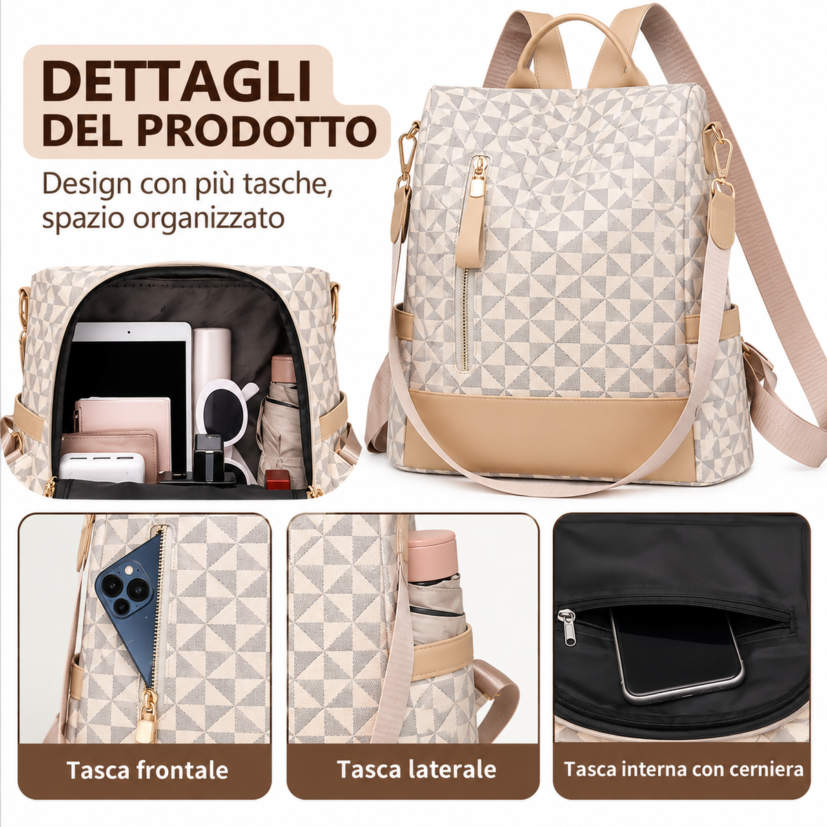 PASQUALINA | Mochila Antirrobo Convertible
