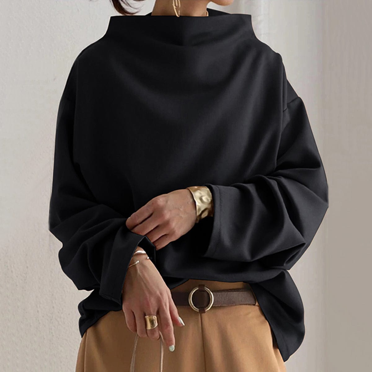 JOAN | Top de Cuello Alto Drapeado