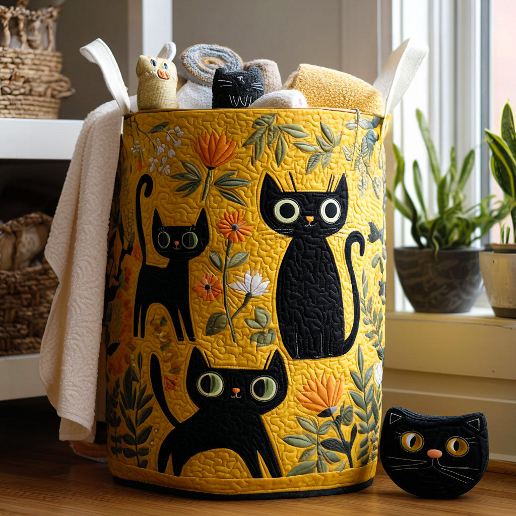 LUNA | Cesta de la Ropa con Diseño de Gatos