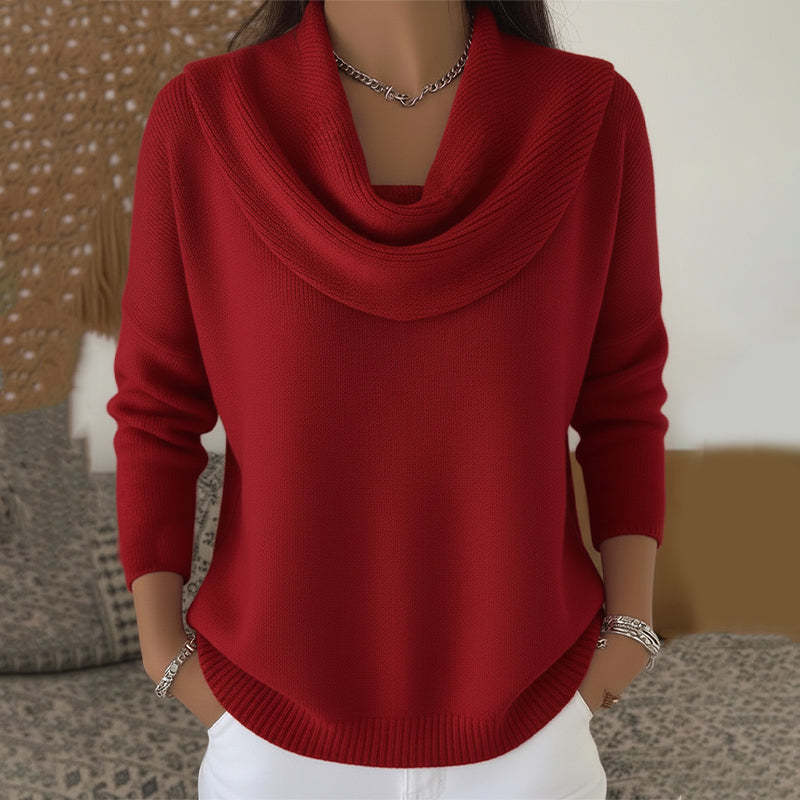 BARBARA | Jersey de Cuello Cisne Drapeado