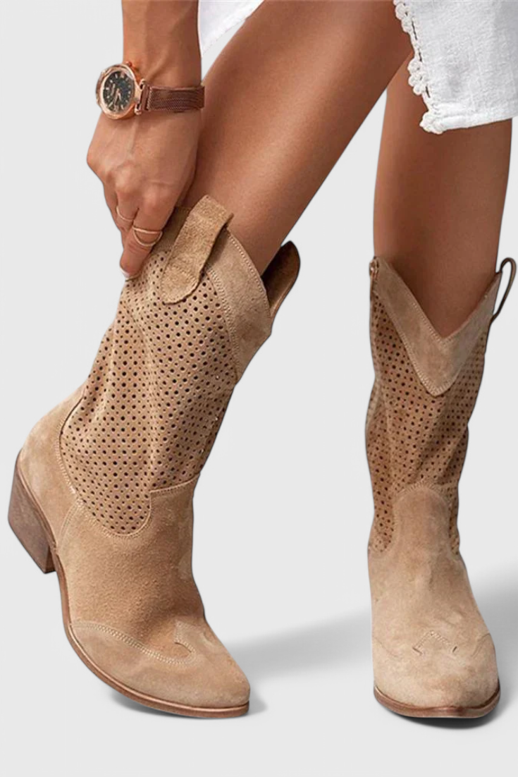 Annalla Botas de Vaquero Modernas con Cremallera Lateral