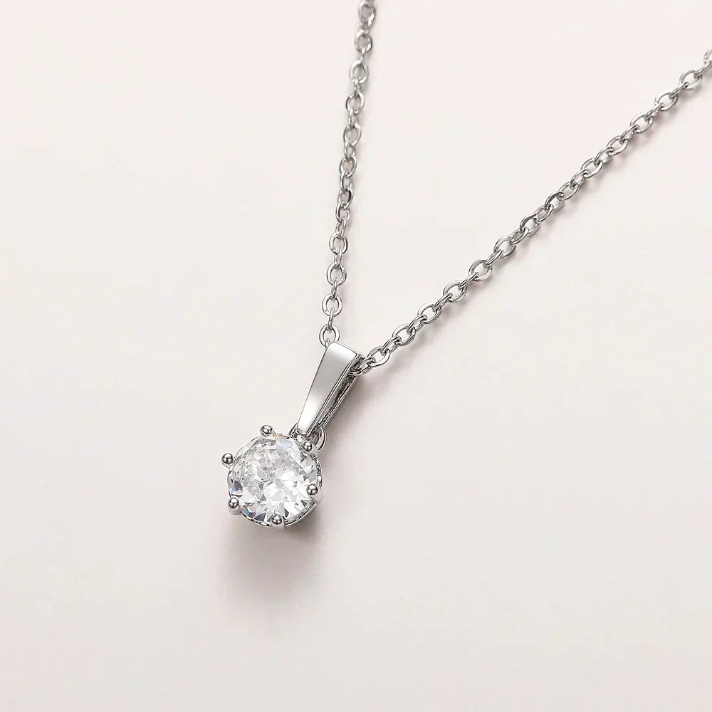 Collier Pendentif Classique en Zirconium