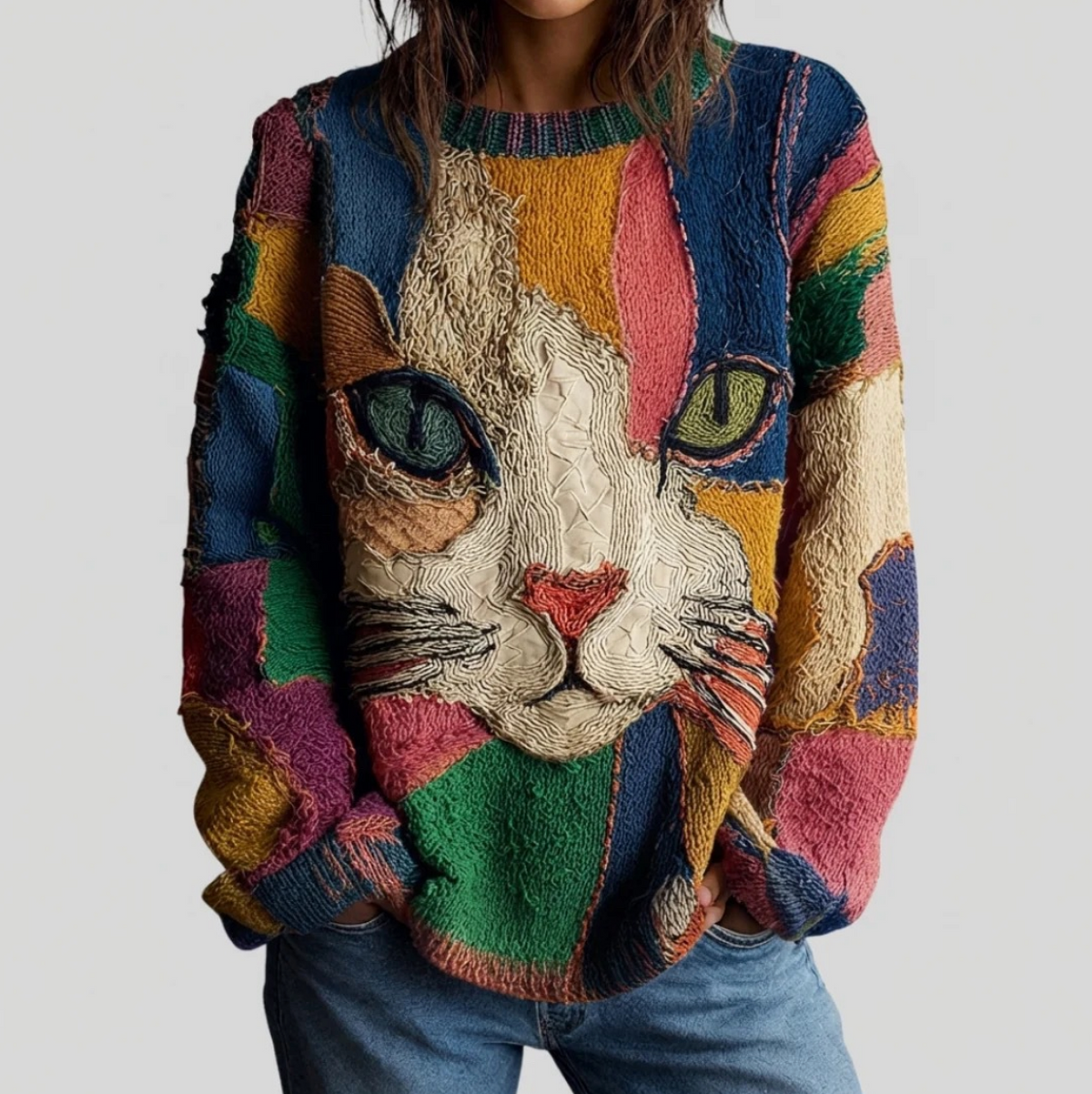 ZAIRA | Top Statement Estampado de Gato Artístico