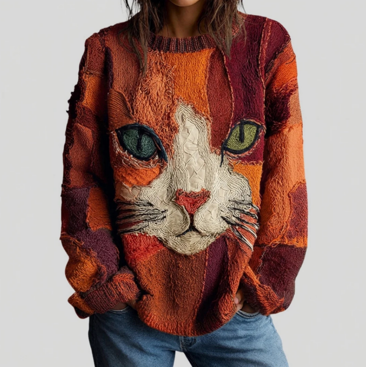ZAIRA | Top Statement Estampado de Gato Artístico