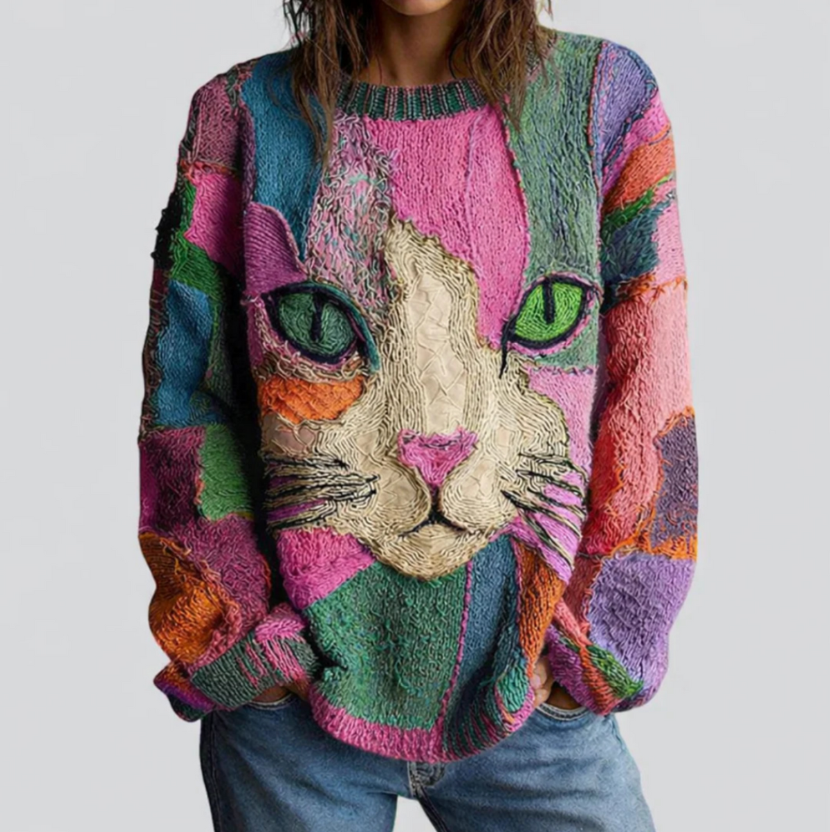 ZAIRA | Top Statement Estampado de Gato Artístico