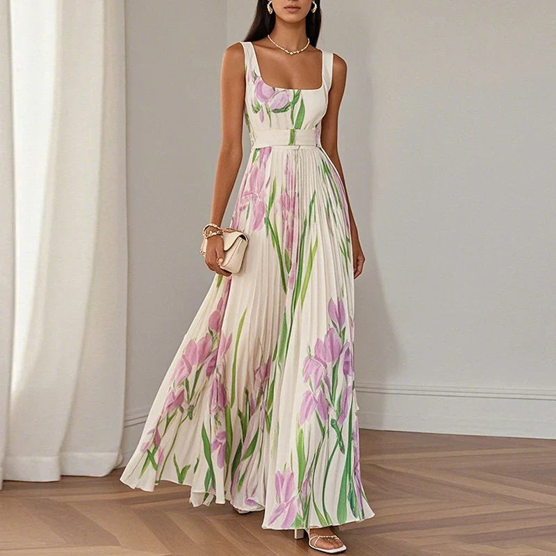 ORIAH | Vestido Maxi Floral de Corte Evasé