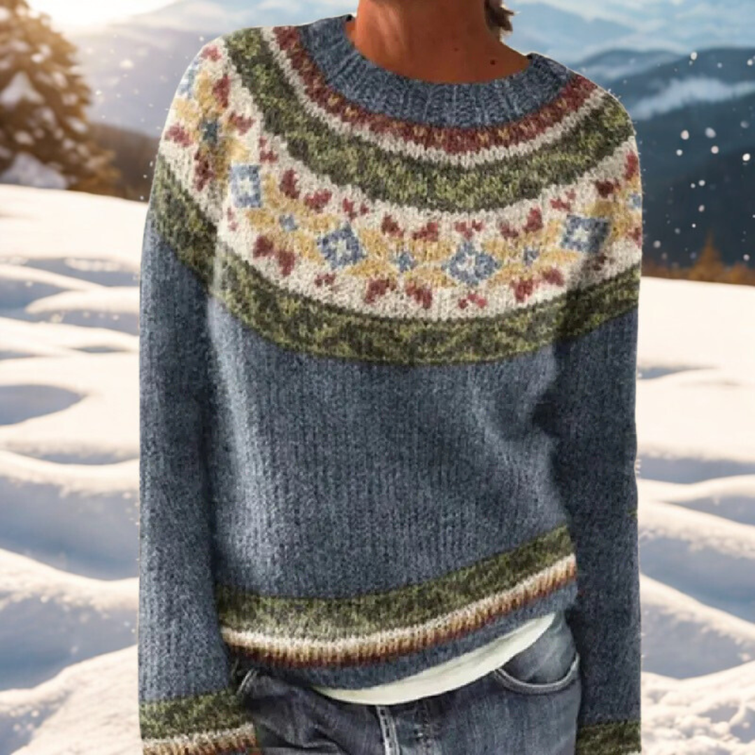 ASTRID | Jersey Cálido con Detalles Nórdicos Refinados