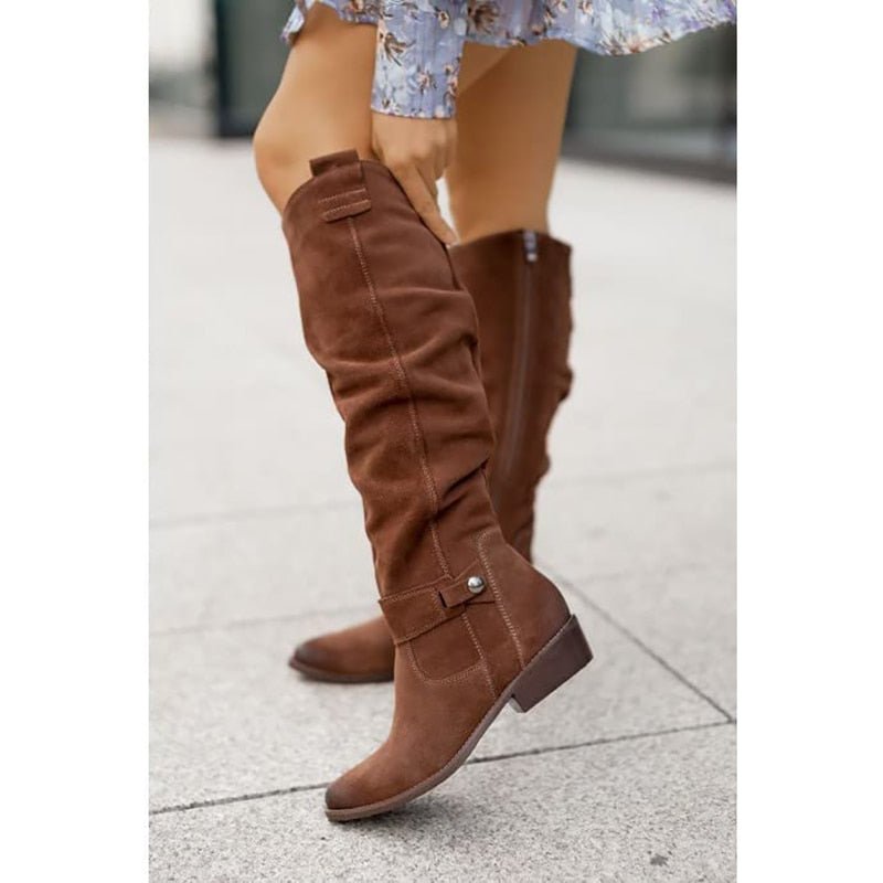 NAOMI | Botas altas planas de ante