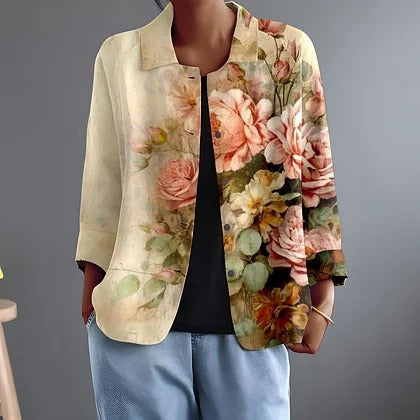 FAUSTINA | Blusa de Rosas Pintadas