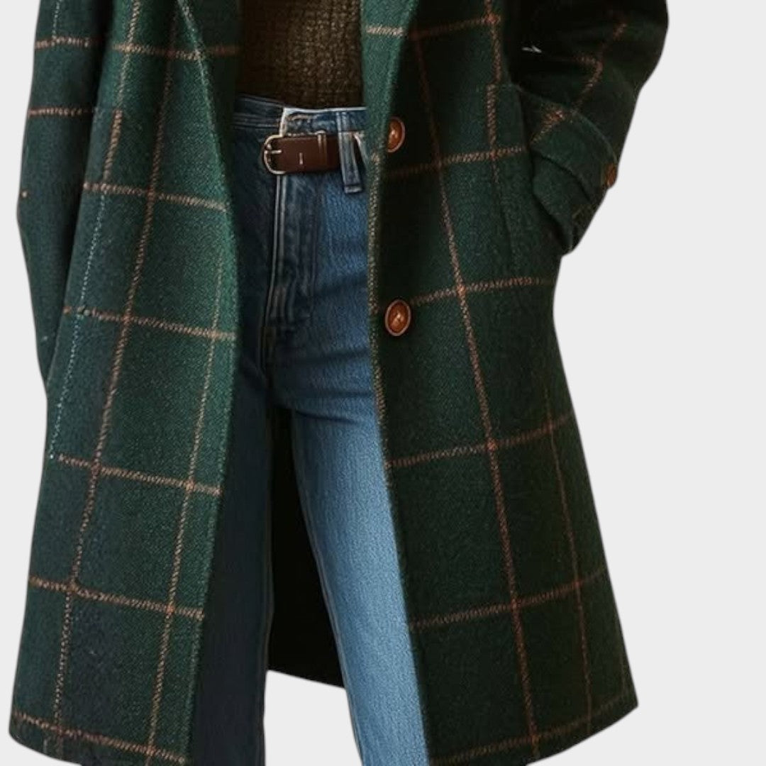 Adriana™ | Abrigo Clásico de Invierno con Estampado de Cuadros