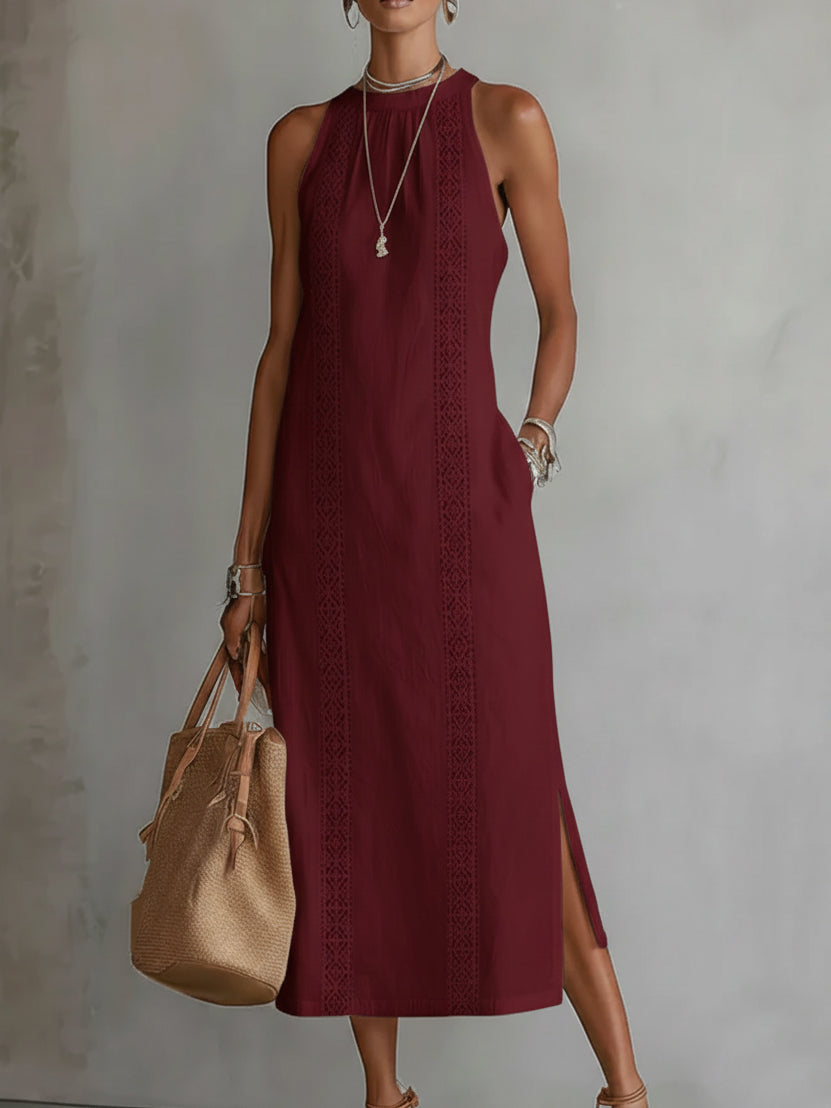 Jimena™ | Vestido Midi con Cuello Mao