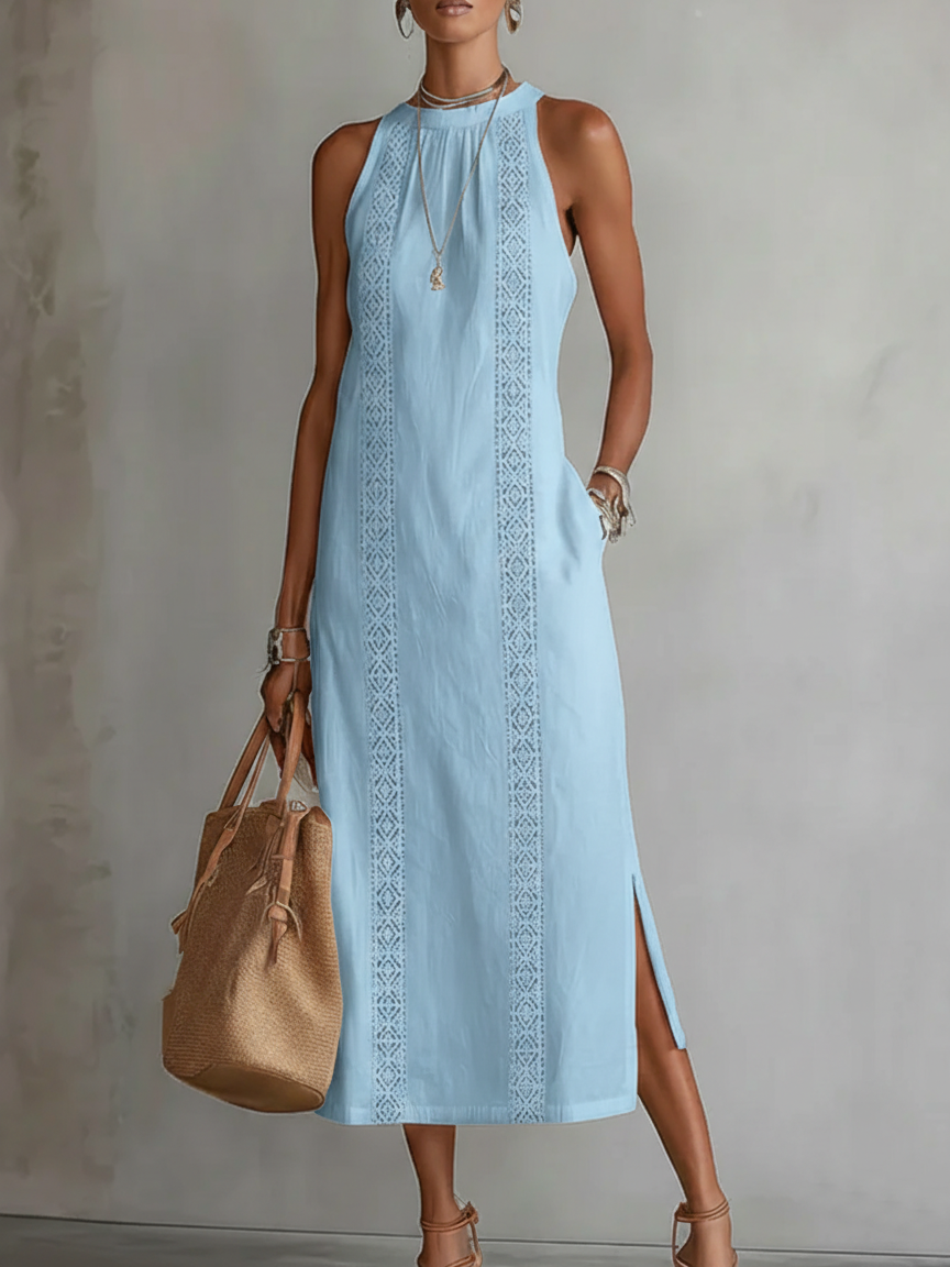 Jimena™ | Vestido Midi con Cuello Mao